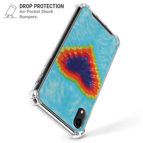 Liquid Blue Tie Dye Heart iPhone XR Clear Case