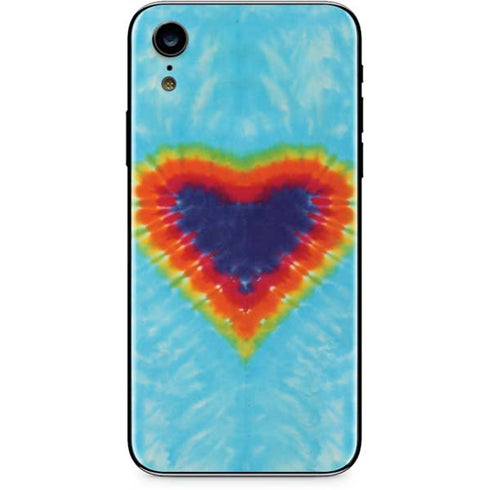 Liquid Blue Tie Dye Heart iPhone XR Skin