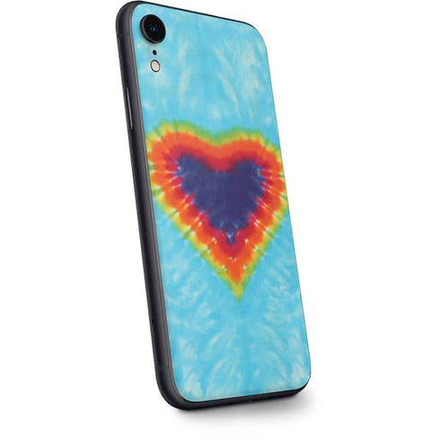 Liquid Blue Tie Dye Heart iPhone XR Skin