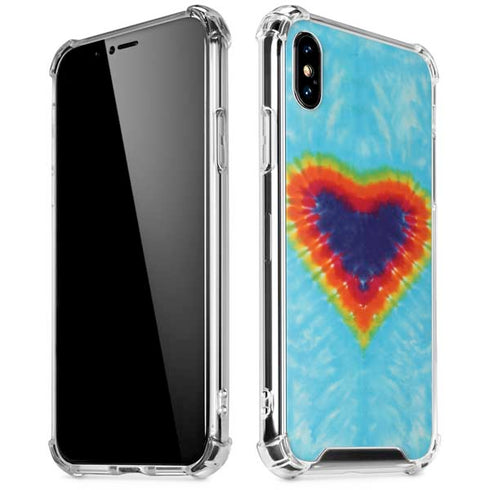 Liquid Blue Tie Dye Heart iPhone XS Max Clear Case