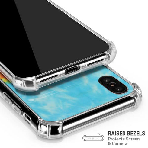 Liquid Blue Tie Dye Heart iPhone XS Max Clear Case