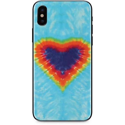 Liquid Blue Tie Dye Heart iPhone XS Max Skin