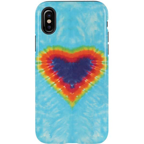 Liquid Blue Tie Dye Heart iPhone XS Pro Case