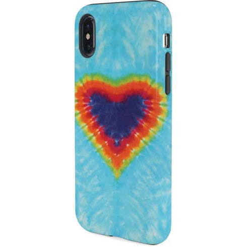 Liquid Blue Tie Dye Heart iPhone XS Pro Case