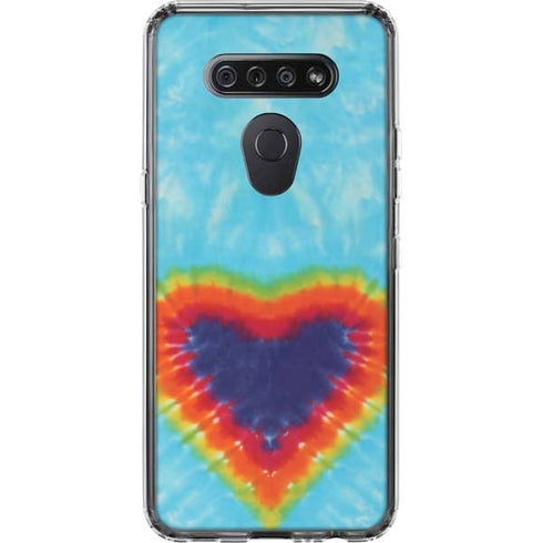 Liquid Blue Tie Dye Heart LG K51/Q51 Clear Case