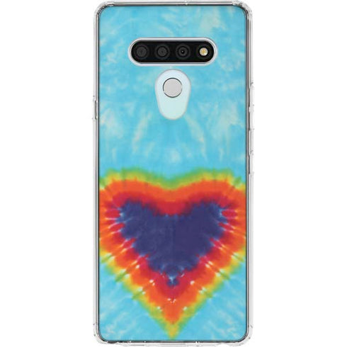 Liquid Blue Tie Dye Heart LG Stylo 6 Clear Case