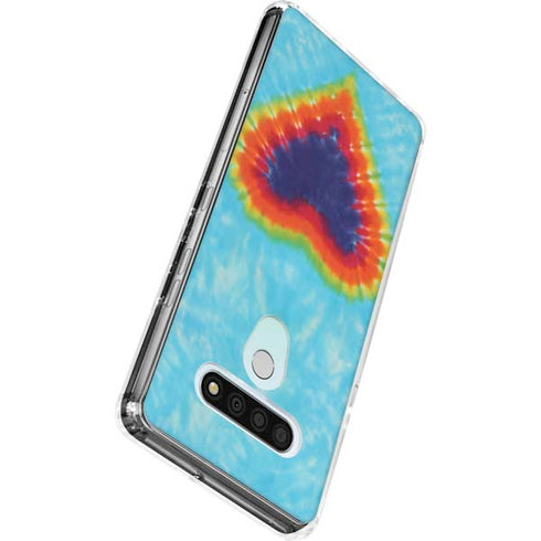 Liquid Blue Tie Dye Heart LG Stylo 6 Clear Case