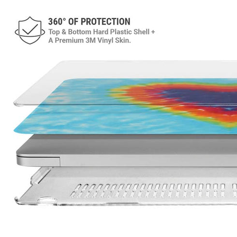 Liquid Blue Tie Dye Heart MacBook Pro 16in (2019-20) Case plus Skin
