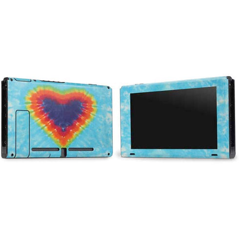 Liquid Blue Tie Dye Heart Nintendo Switch Bundle Skin