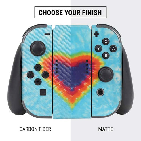 Liquid Blue Tie Dye Heart Nintendo Switch Bundle Skin