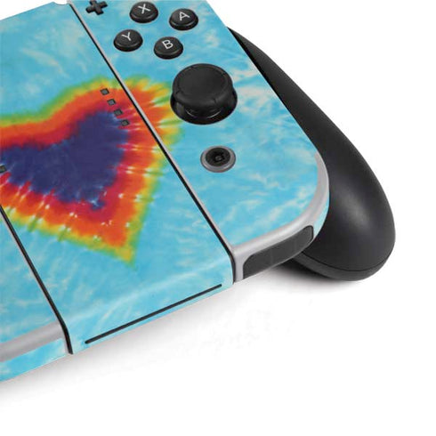 Liquid Blue Tie Dye Heart Nintendo Switch OLED (2021) Skin