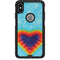 Liquid Blue Tie Dye Heart Otterbox Commuter iPhone Skin