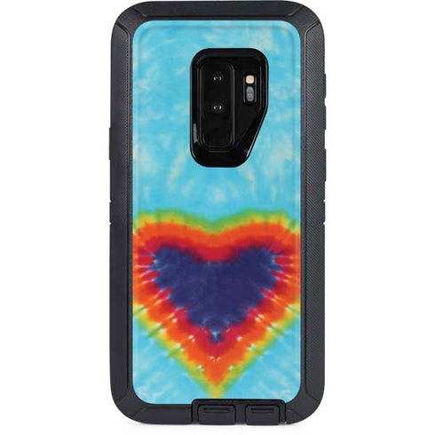 Liquid Blue Tie Dye Heart Otterbox Defender Galaxy Skin