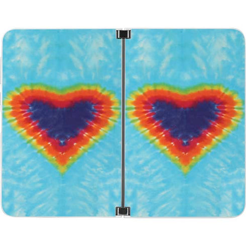 Liquid Blue Tie Dye Heart Surface Duo Skin