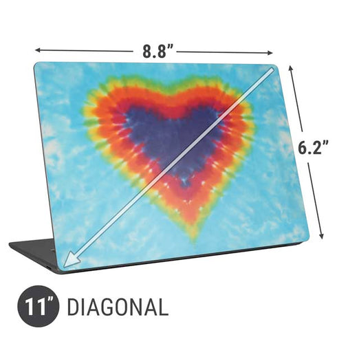 Liquid Blue Tie Dye Heart Universal Laptop 11in (8.8 x 6.2in) Skin
