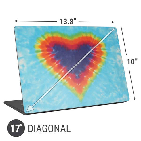 Liquid Blue Tie Dye Heart Universal Laptop 17in (13.8 x 10in) Skin
