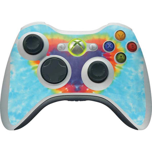 Liquid Blue Tie Dye Heart Xbox 360 Wireless Controller Skin