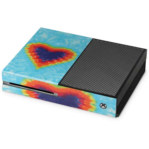 Liquid Blue Tie Dye Heart Xbox One Console Skin
