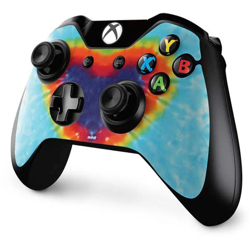 Liquid Blue Tie Dye Heart Xbox One Controller Skin