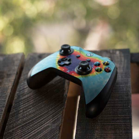 Liquid Blue Tie Dye Heart Xbox One S Controller Skin