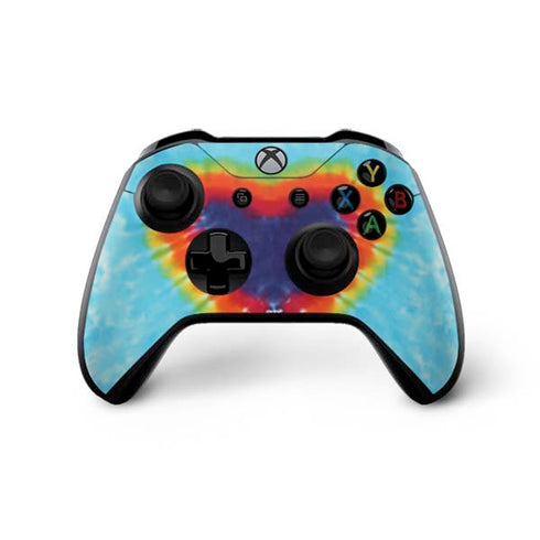 Liquid Blue Tie Dye Heart Xbox One X Controller Skin