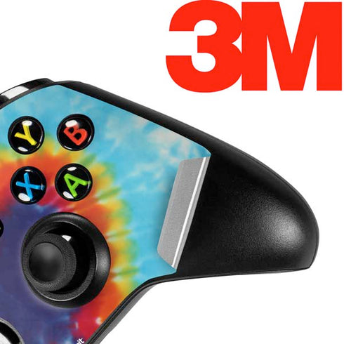 Liquid Blue Tie Dye Heart Xbox One X Controller Skin