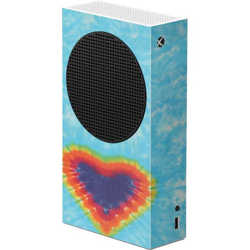 Liquid Blue Tie Dye Heart Xbox Series S Console Skin