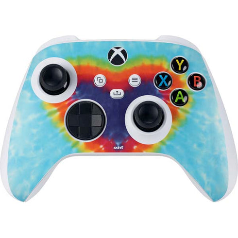 Liquid Blue Tie Dye Heart Xbox Series S Controller Skin