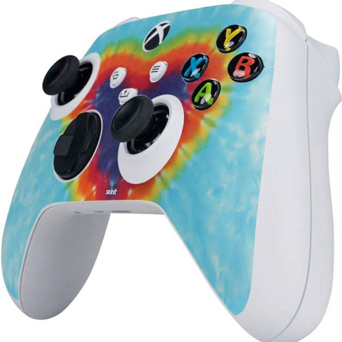 Liquid Blue Tie Dye Heart Xbox Series S Controller Skin
