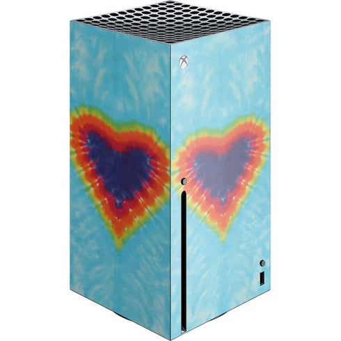 Liquid Blue Tie Dye Heart Xbox Series X Console Skin