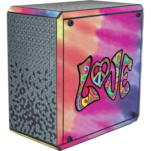 Liquid Blue Tie Dye Peace & Love Cooler Master MasterBox Q300L Mini Tower Skin