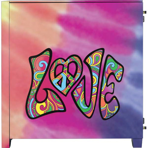 Liquid Blue Tie Dye Peace & Love Corsair 4000D Tempered Glass Mid-Tower ATX Case Skin