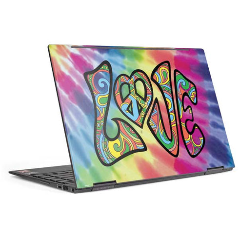 Liquid Blue Tie Dye Peace & Love HP Envy Skin