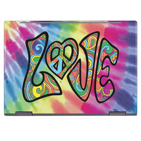 Liquid Blue Tie Dye Peace & Love HP Envy Skin