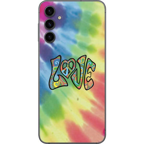 Liquid Blue Tie Dye Peace & Love Galaxy A14 5G Skin