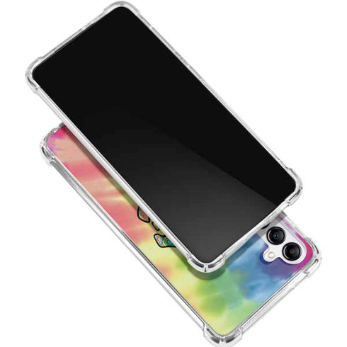 Liquid Blue Tie Dye Peace & Love Galaxy A15 5G Clear Case