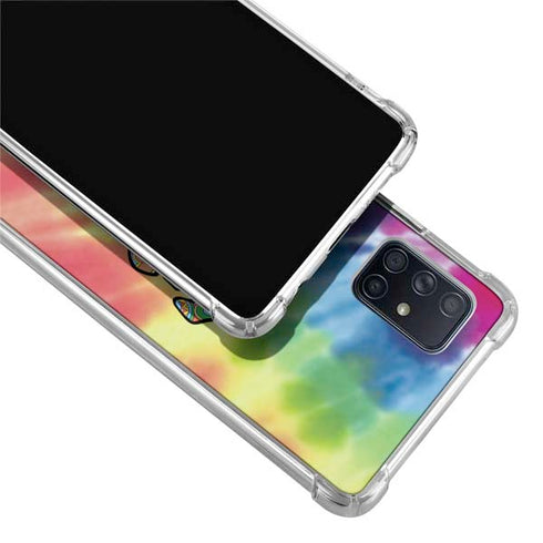 Liquid Blue Tie Dye Peace & Love Galaxy A51 5G Clear Case