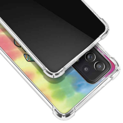 Liquid Blue Tie Dye Peace & Love Galaxy A52 5G Clear Case