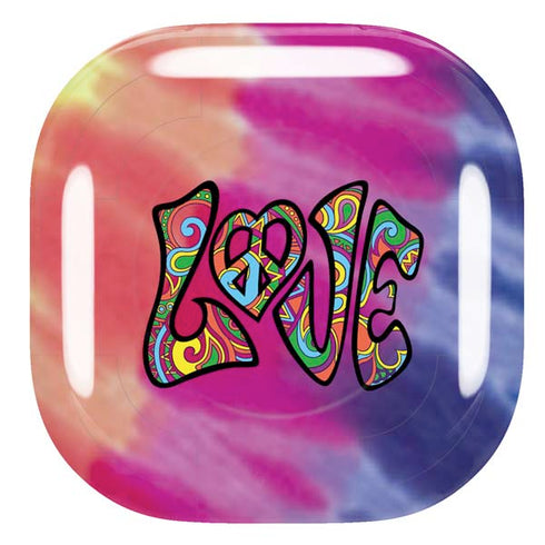 Liquid Blue Tie Dye Peace & Love Galaxy Buds Pro Skin