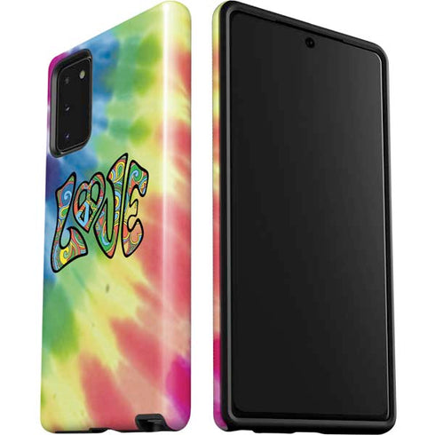 Liquid Blue Tie Dye Peace & Love Galaxy Note20 5G Pro Case