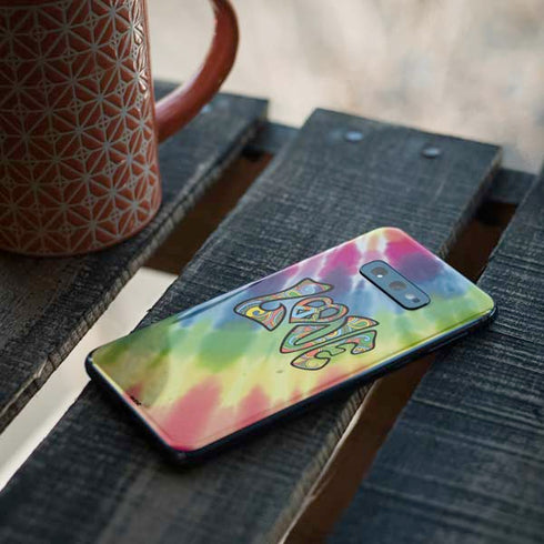 Liquid Blue Tie Dye Peace & Love Galaxy S10e Skin