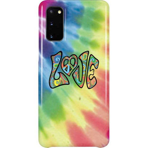 Liquid Blue Tie Dye Peace & Love Galaxy S20 Lite Case