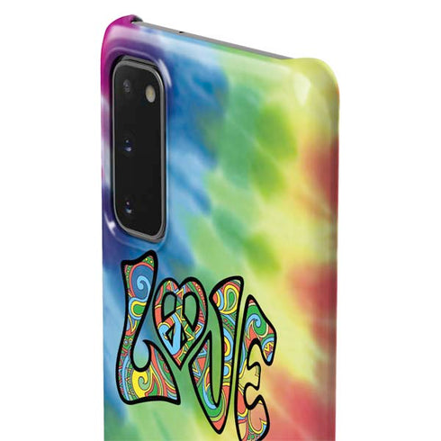 Liquid Blue Tie Dye Peace & Love Galaxy S20 Lite Case