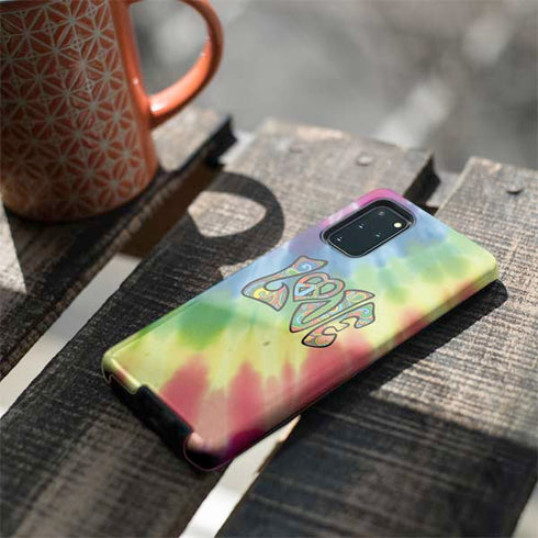 Liquid Blue Tie Dye Peace & Love Galaxy S20 Plus Pro Case