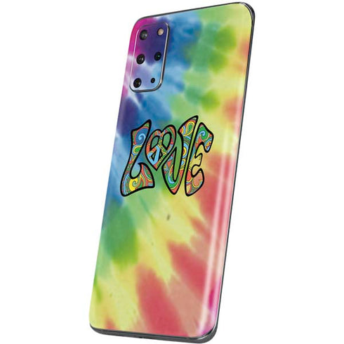 Liquid Blue Tie Dye Peace & Love Galaxy S20 Plus Skin