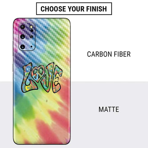 Liquid Blue Tie Dye Peace & Love Galaxy S20 Plus Skin