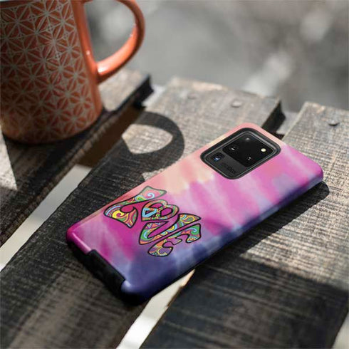 Liquid Blue Tie Dye Peace & Love Galaxy S20 Ultra 5G Pro Case
