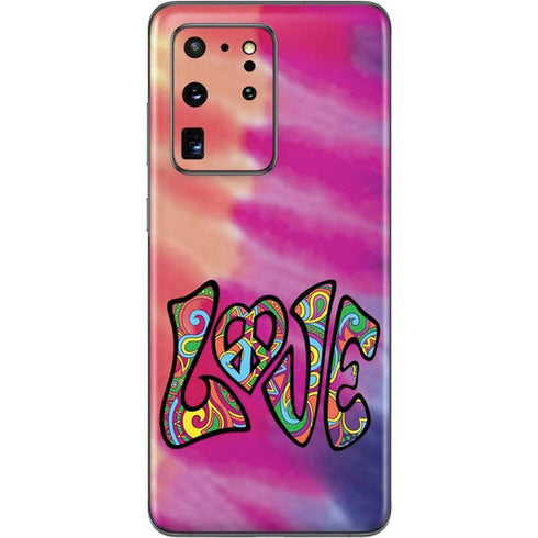 Liquid Blue Tie Dye Peace & Love Galaxy S20 Ultra 5G Skin