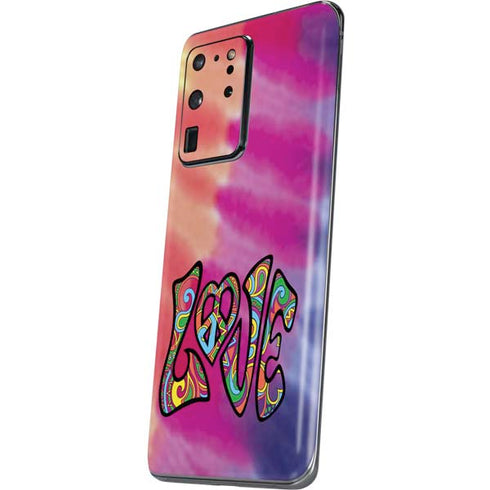 Liquid Blue Tie Dye Peace & Love Galaxy S20 Ultra 5G Skin