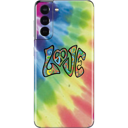 Liquid Blue Tie Dye Peace & Love Galaxy S21 5G Skin